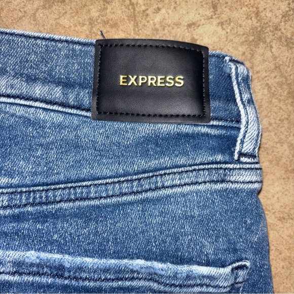 Express High Rise Button-Fly Blue Jeans 👖 2R - Picture 3 of 5